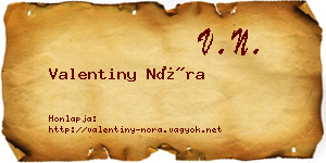 Valentiny Nóra névjegykártya