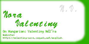 nora valentiny business card
